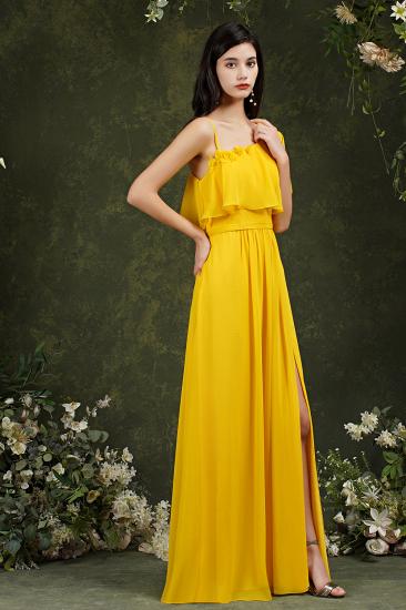 One Shoulder Pleated Front Slit Bridesmaid Dress_5