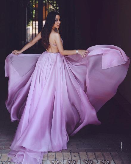 Purple A-line Shoulder-length Chiffon Ball Gown With Pleats_2