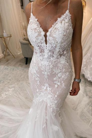 Lace V-Neck Mermaid Wedding dresses Elegant_5