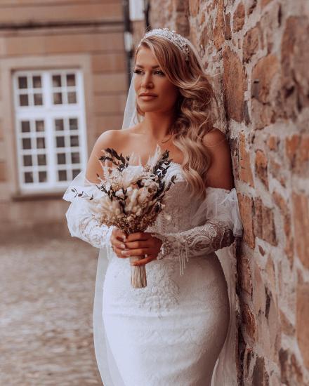 Elegant Sweetheart Neck Long Length Mermaid Lace Wedding Dress_4