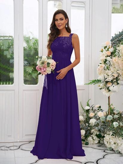 Chiffon Long Square Sleeveless Evening Dresses With Lace_18