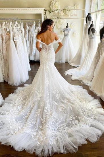 Lace Court Train Sweetheart Mermaid Wedding dresses_2