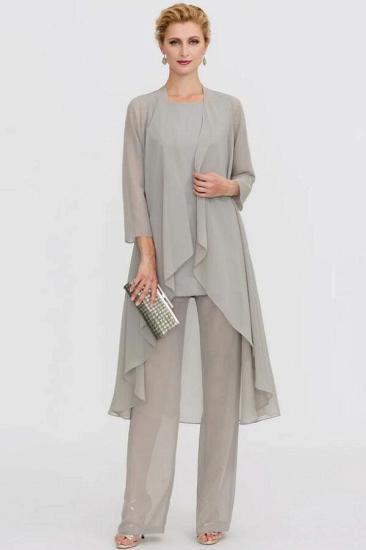 3-Piece Suit/Pants Suit Scoop Neck Length Chiffon Bride Mother Dress