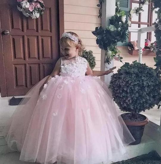 Lovely Fluffy Sleeveless Lace Applique | Gauze Girl Beauty Flower Girl Dress Dress_2