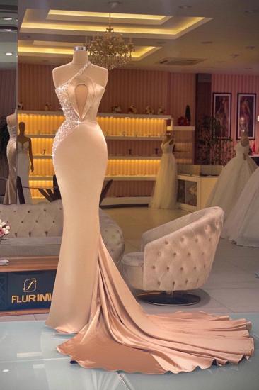Gorgeous Halter Neck Drop Neck Long Backless Evening Gown｜Chic Sparkling Ball Gown