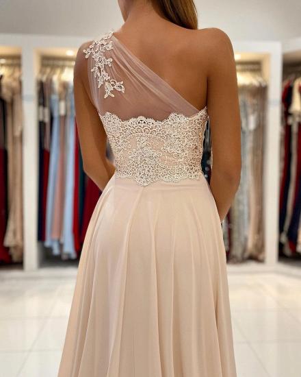 One Shoulder Sweetheart Slit Tulle Ball Gown_5