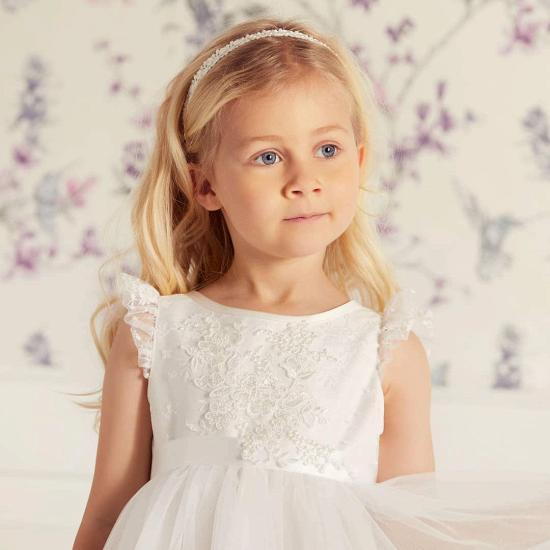 Sweet Princess Round Collar Gauze Girl Dress Girl Beauty | White Ankle Length Gown_3