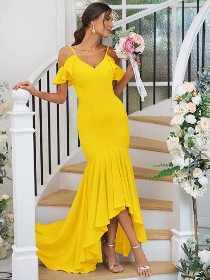 Cascading Ruffles Asymmetrical Mermaid Bridesmaid Dresses_18