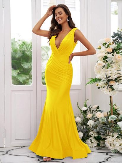 Long V-Neck Sleeveless Prom Dresses | Simple Evening Dress_18