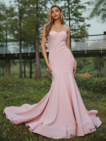 Elegant Sweetheart Sleeveless Mermaid Evening Dresses_5