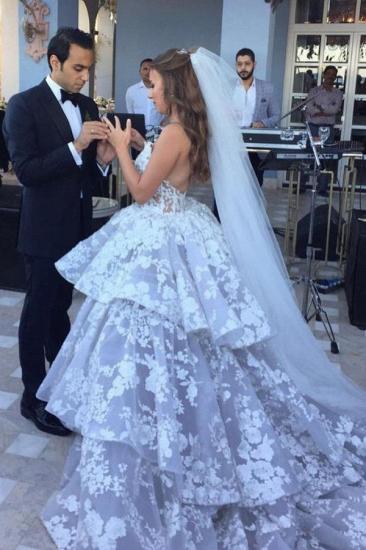 Gorgeous Sleeveless Sweetheart Lace Princess Wedding Dress_3