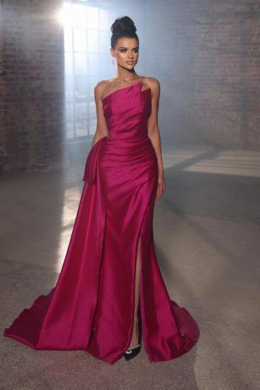 Fuchsia One Shoulder Mermaid Evening Gown | Simple Long Prom Dress for Cheap