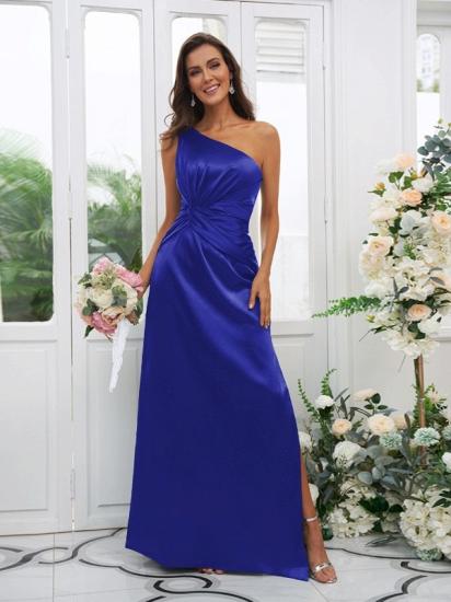 One Shoulder Dark Green Long Bridesmaid Dresses | Simple Bridesmaid Dress_24