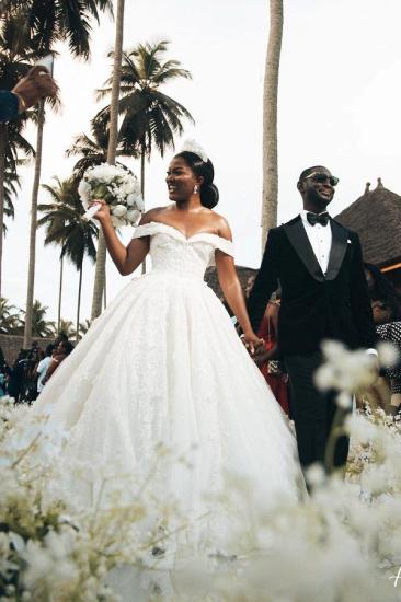 Card Shoulder Lace Wedding Gown | Princess Wedding Dress Online_4