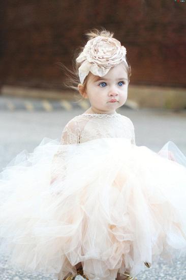 The Latest Long Sleeve Lace Fluffy Girl Beauty Girl Dress | Tea Length Dress