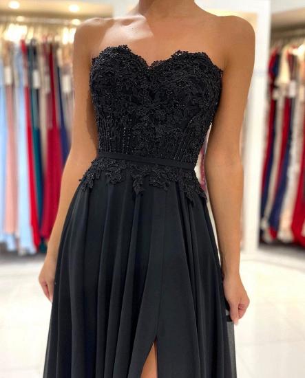 Sweetheart Sleeveless Front Slit Long Tulle Ball Gown_6