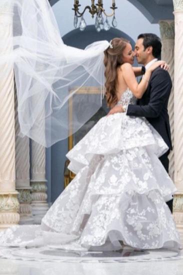 Gorgeous Sleeveless Sweetheart Lace Princess Wedding Dress_2