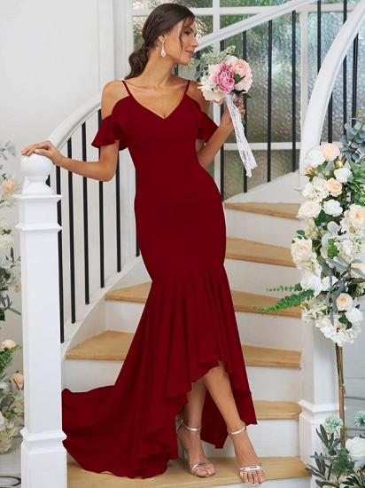 Cascading Ruffles Asymmetrical Mermaid Bridesmaid Dresses_7