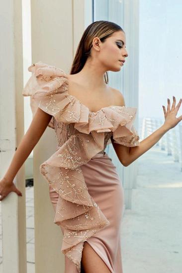 Modern Long Pink Ruffled Evening Gown | Lace Ball Gown_3