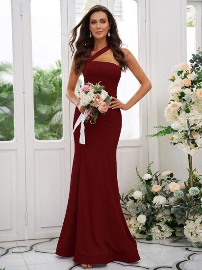 Lilac Long Mermaid Bridesmaid Dresses Simple_8