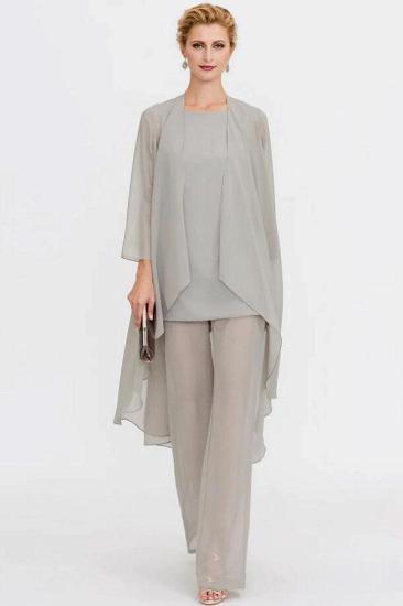3-Piece Suit/Pants Suit Scoop Neck Length Chiffon Bride Mother Dress_2