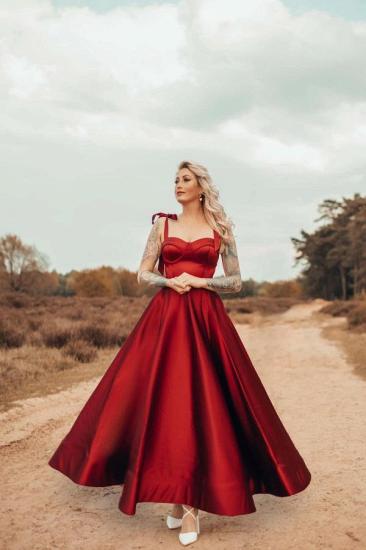 Satin Ankle-Length Sweetheart A-line EveningDresses | Cocktail dresses red cheap