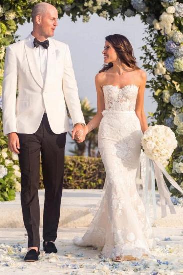 Sexy Sleeveless Sweetheart Lace Mermaid Wedding Dress