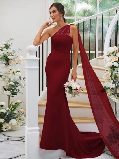 Elegant Simple Long Bridesmaid Dress Pink_8