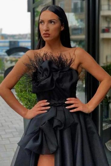 Black Sleeveless Off Shoulder A-Line Evening Gown | Cheap Homecoming Dresses_2
