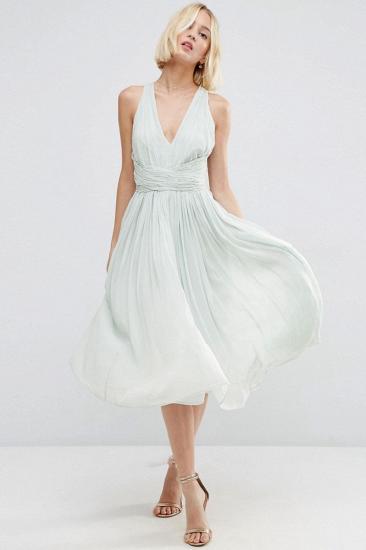 Chiffon Knee-Length V-Neck Sleeveless Bridesmaid Dresses_2