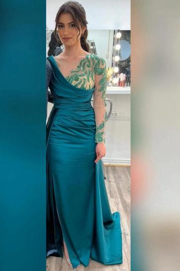 Long Sleeve Decals Ball Gown | Cheap Evening Dress
