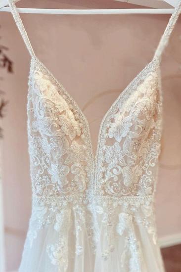 Elegant Tulle Lace Wedding Dress | Aline Long Bridal Gown with Sleeves_3