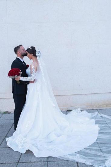 Vintage A-Line Lace Long Sleeves Wedding Dress | Shop Wedding Dresses Online_3