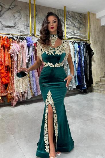 Long Velvet Halter Mermaid Evening Gown | Designer Ball Dresses
