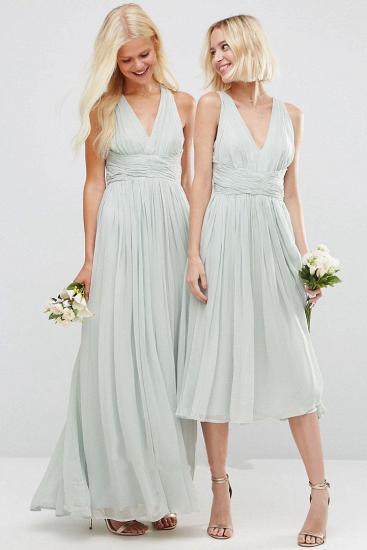 Chiffon Knee-Length V-Neck Sleeveless Bridesmaid Dresses