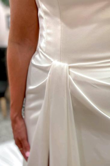 Sweetheart Backless Satin Side Slit Wedding Dress | Simple Mermaid Wedding Dress_2