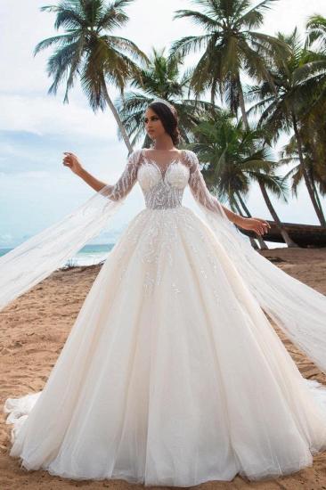 Elegant  Sweetheart Long Sleeves A-line Court Train Wedding dresses