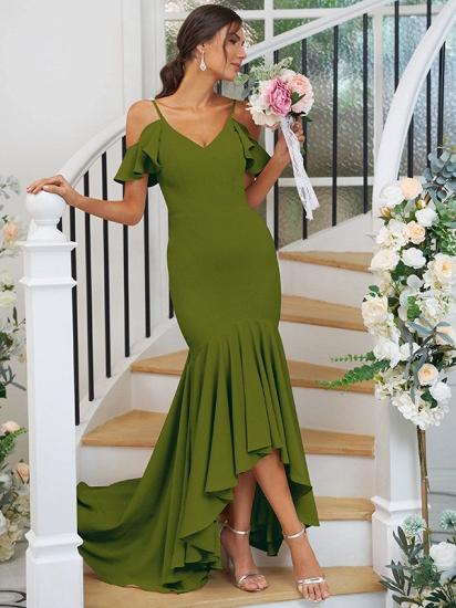 Cascading Ruffles Asymmetrical Mermaid Bridesmaid Dresses_21