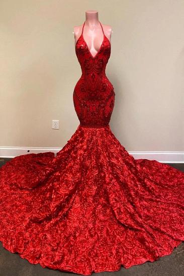 Elegant V-neck strap mermaid ball gown | sexy evening dress