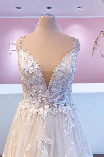 Romantic One Line Lace Trailing Applique Wedding Dress | Shop Wedding Dresses Online_3