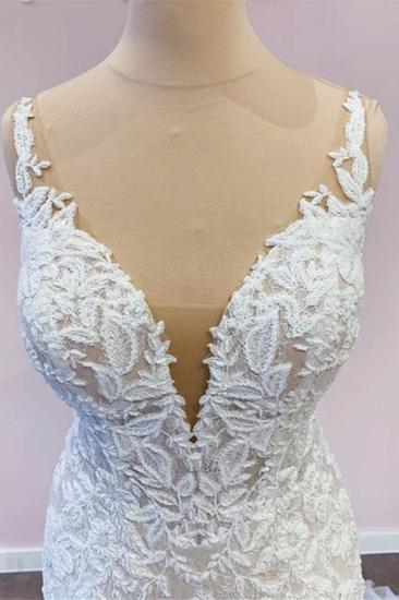 Modern Sleeveless V-Neck Mermaid Wedding Dress | Lace Wedding Dress_5