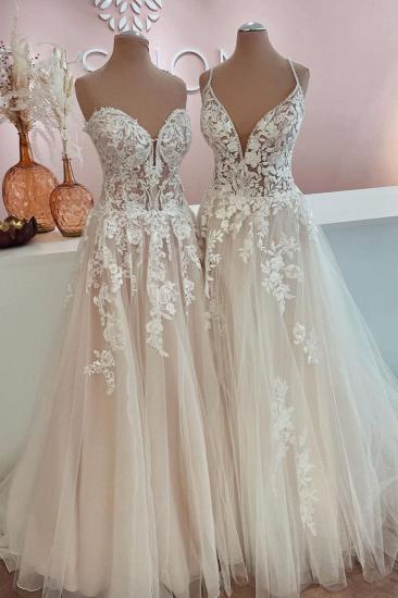 Elegant A-Line Lace Sleeveless Wedding Dress | Lace Wedding Dress_2