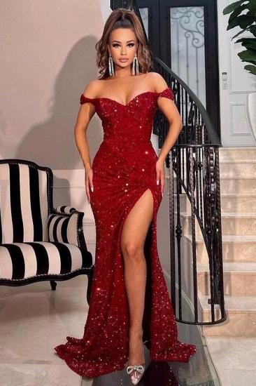 Shimmering Red Mermaid Ball Gown Evening Gown