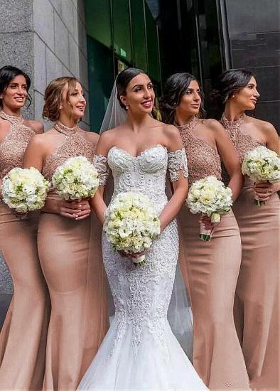 Suspender Chiffon Decal Full-length Mermaid Bridesmaid Dress