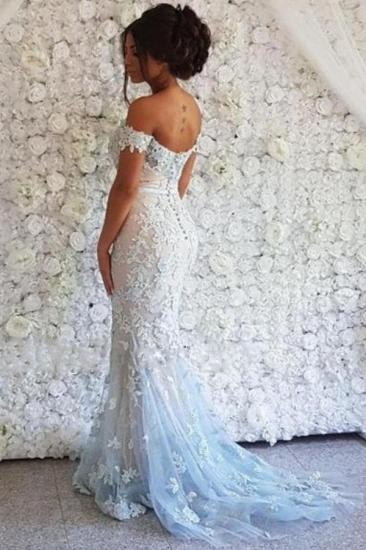 Elegant Long Lace Shoulder Glitter Mermaid Ball Gown_2