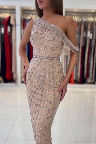 Luxury Shiny Paragraphs Short One Shoulder Prom Dress | Short Cocktail Dresses_3