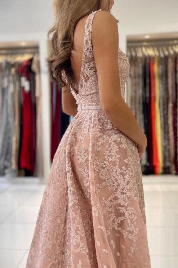 V-Neck Sleeveless A-line Prom Dresses Elegant_5