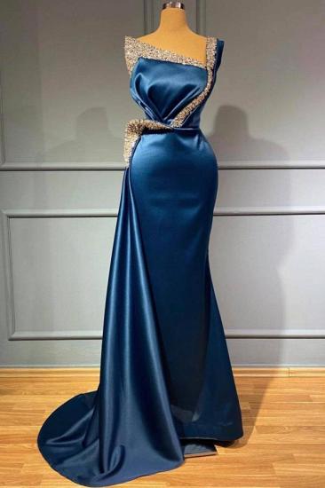 Chic Blue Sleeveless Long Mermaid Evening Gown | Mermaid Ball Gown