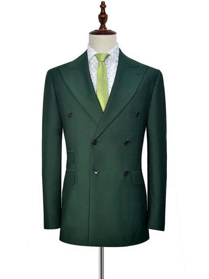 Dark Green Double Breasted Men's Formal Suit | Men's Single Vent Suits