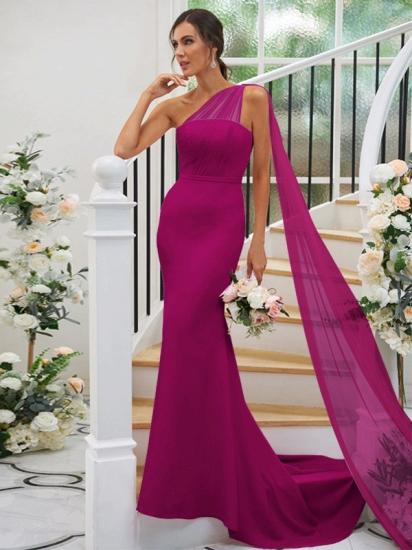 Elegant Simple Long Bridesmaid Dress Pink_13